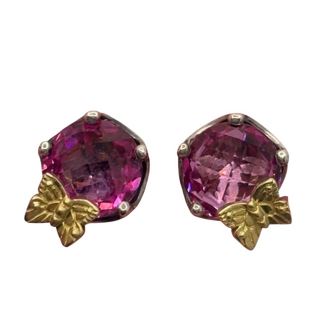 Saint by Sarah Jane Dancing Butterfly Sterling Silver & 18k Accent Clip Earrings